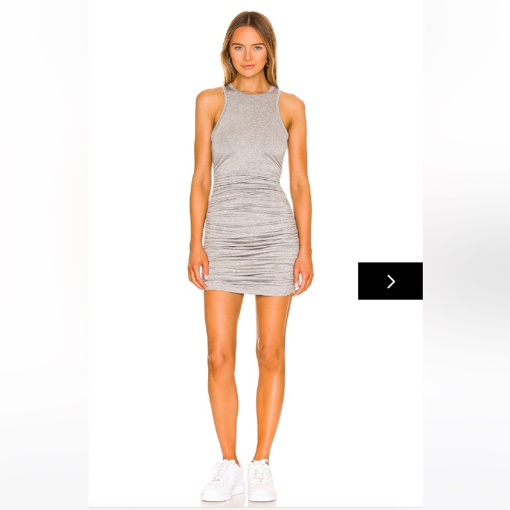 NWOT Superdown Yvette Ruched Dress in Heather Grey XS